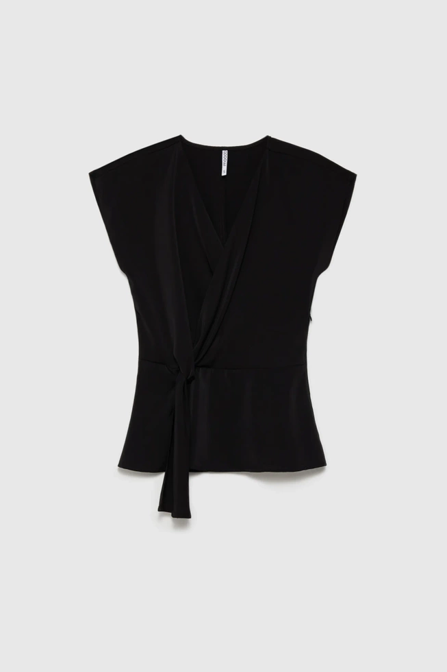 Koszula z wiązaniem czarna