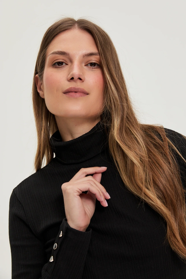 Bawełniany golf czarny