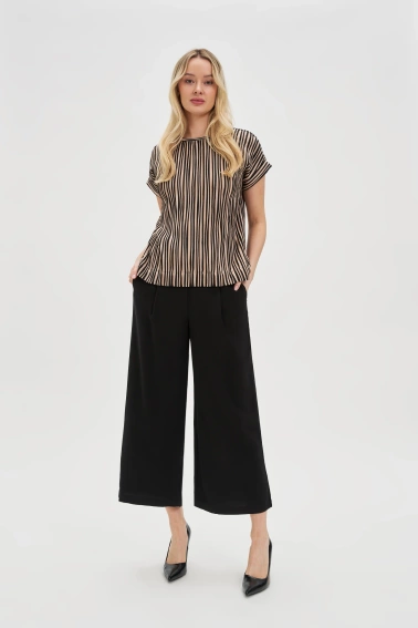 Bluzka w paski beżowa