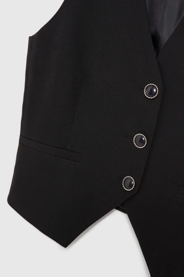 Kamizelka z ozdobnymi guzikami czarna