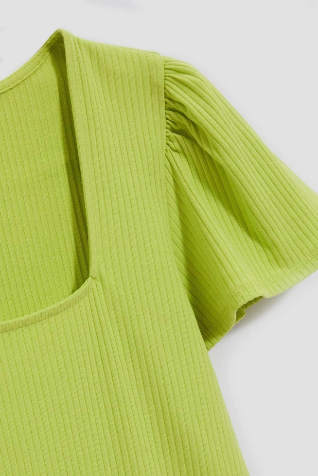 Bluzka z prążkowanej dzianiny neonowa