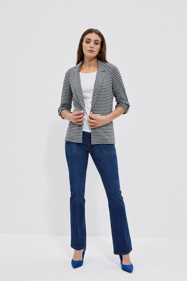 Marynarka w drobną kratę czarno-biała