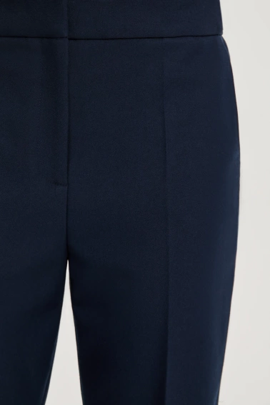 Spodnie z prostymi nogawkami w kant granatowe
