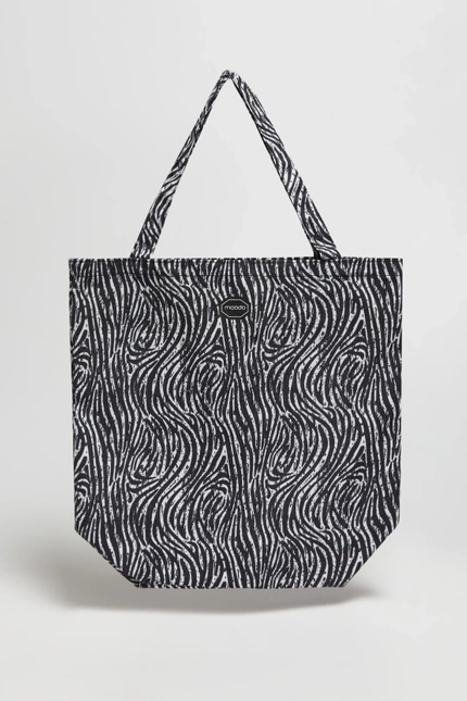 Wzorzysta bawełniana torba czarna