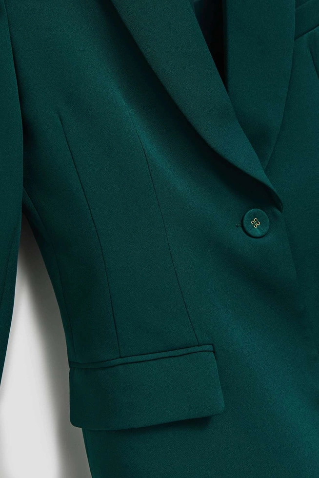 Jednorzędowa marynarka szmaragdowa