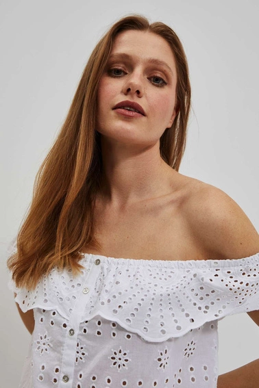 Ażurowa koszula biała