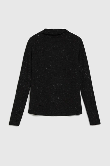 Czarna bluzka z metaliczną nitką