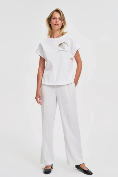 Bluzka z nadrukiem biała