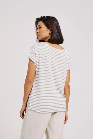 Bluzka w paski biała