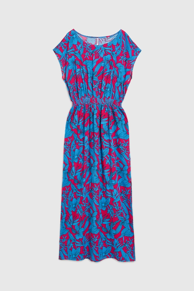 Wiskozowa sukienk maxi fuksjowa