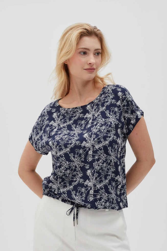 Koszula z wiskozy granatowa