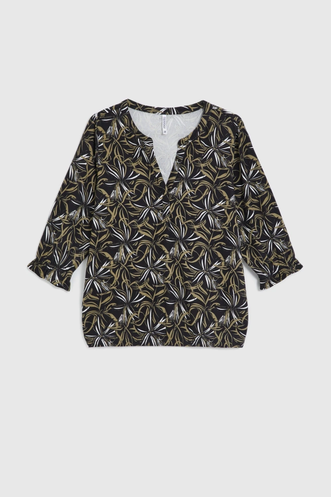 Sweter z wzorem czarny