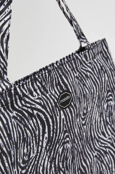 Wzorzysta bawełniana torba czarna