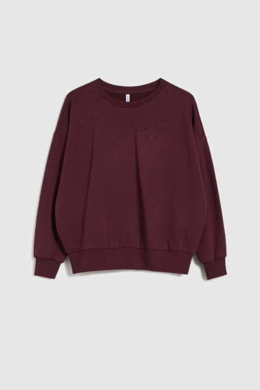Bluza z dżetami burgundowa 