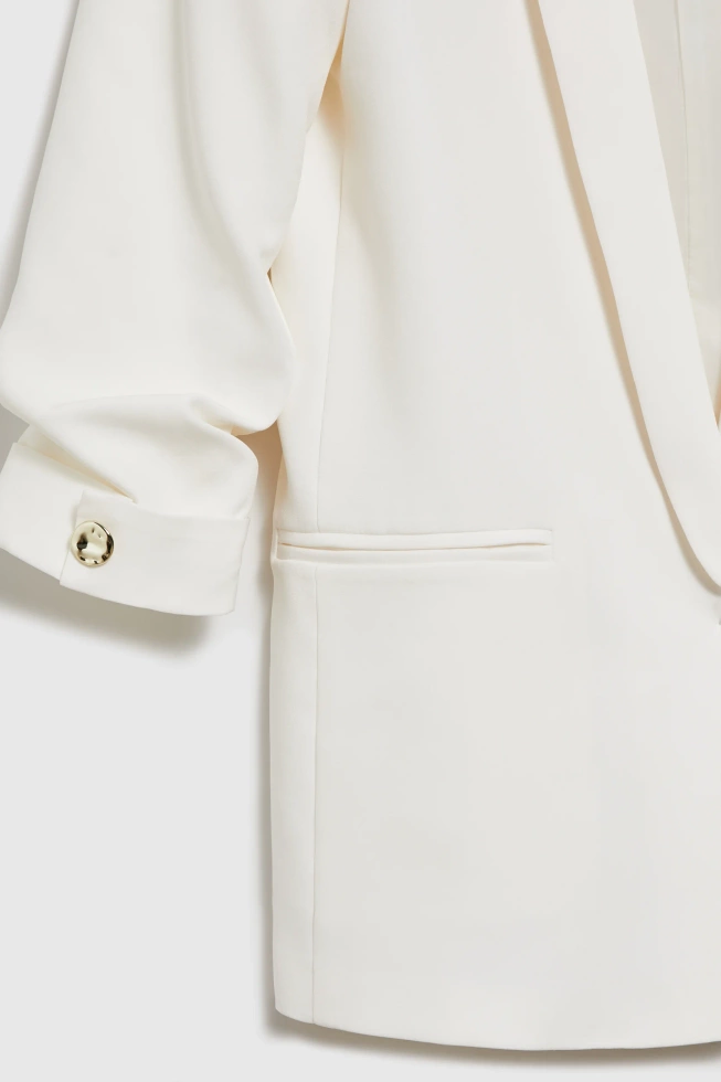 Marynarka z marszczonymi rękawami biała