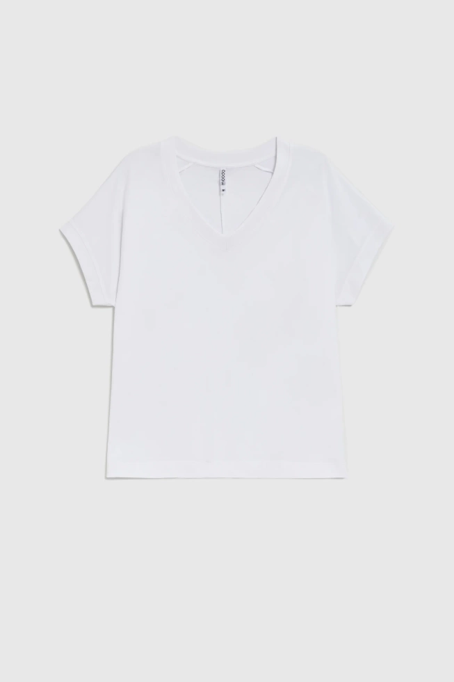 T-shirt z dekoltem biały