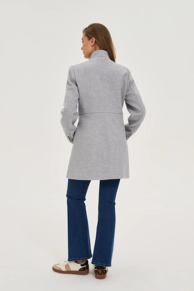 Krótki płaszcz szary