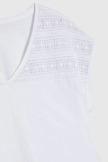 Bluzka z krótkimi rękawami biała