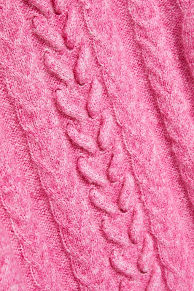 Sweter z ozdobnym splotem fuksjowy