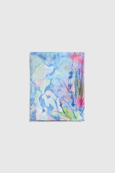 Wzorzysty szal niebieski