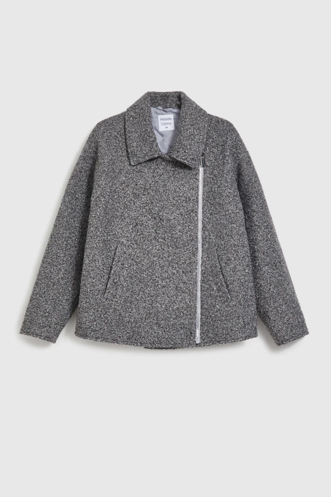 Kurtka zapinana na zamek szara