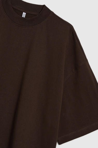 Gładka bluzka oversize brązowa