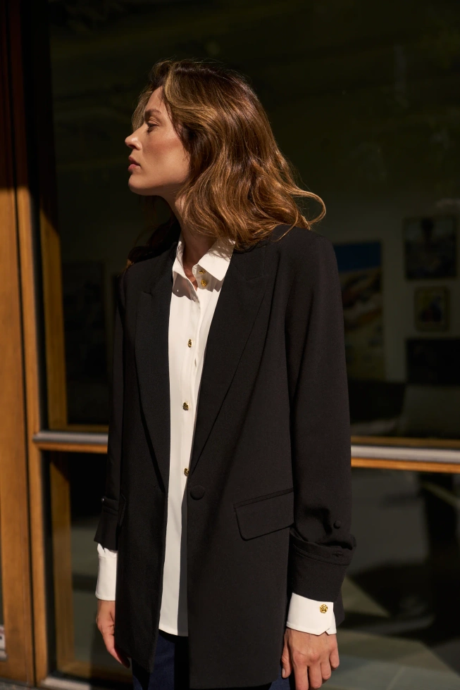 Gładka marynarka czarna