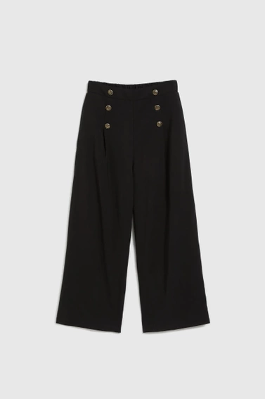 Spodnie kuloty z ozdobnymi guzikami czarne