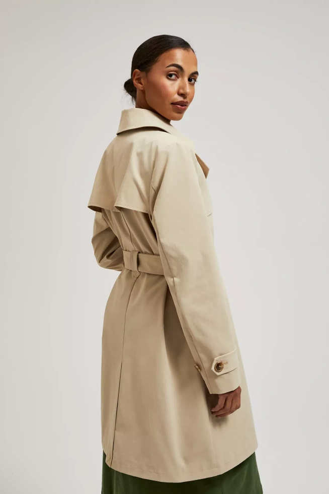 Trencz z paskiem beżowy