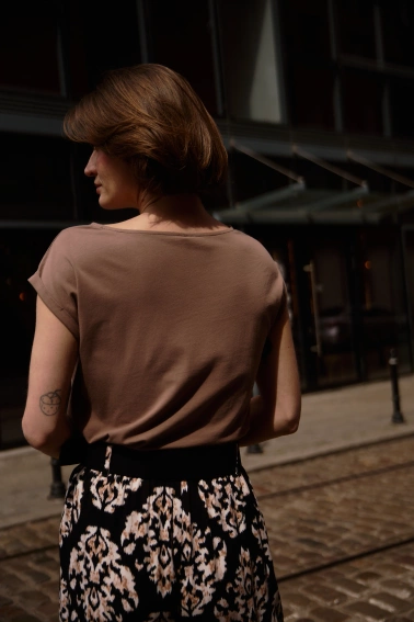 Bawełniany t-shirt beżowy