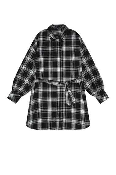 Koszulowa sukienka z wiązaniem