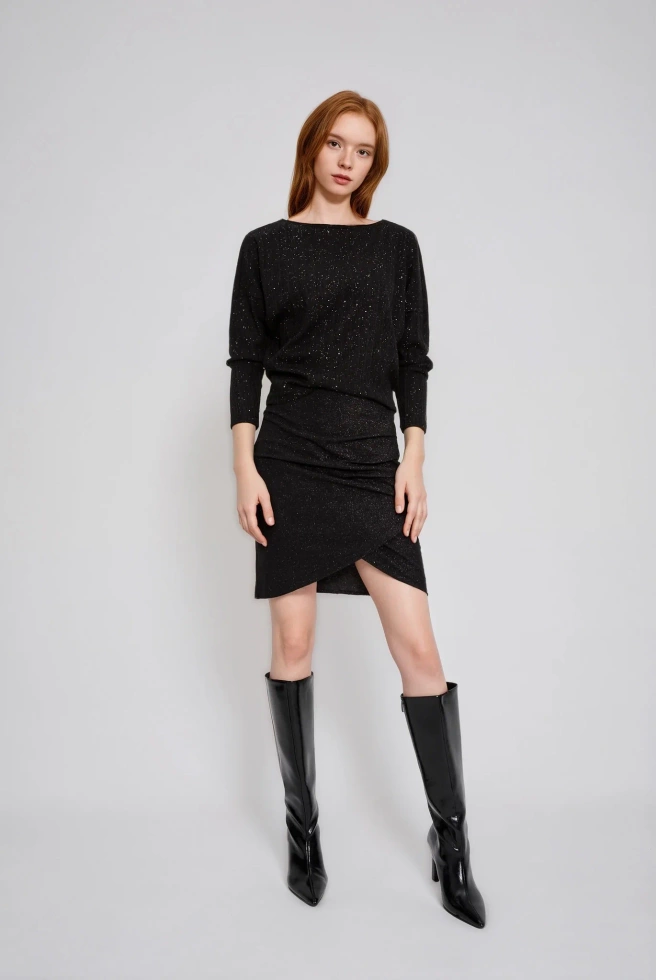 Błyszcząca bluzka czarna