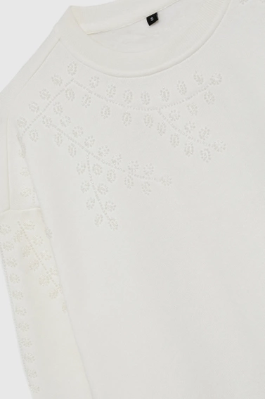 Bluza z koralikami biała