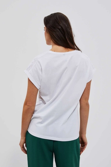 T-shirt z wiązaniem biały