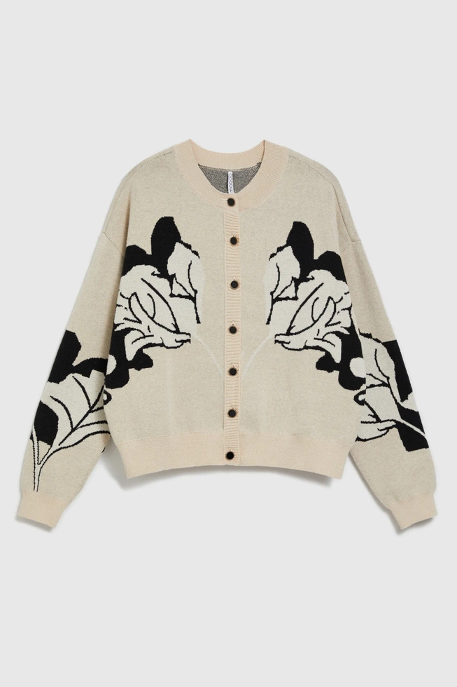 Sweter zapinany na guziki beżowy