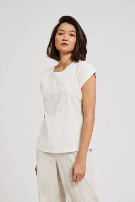 Bluzka biała z aplikacją