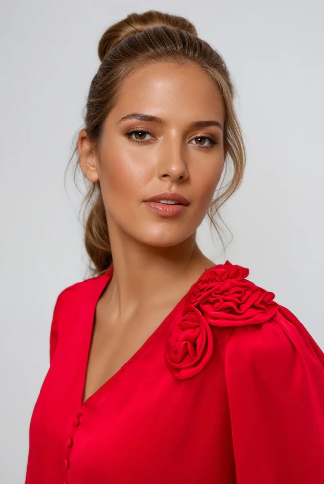 Koszula z różami czerwona