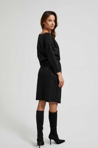 Błyszcząca sukienka o długości przed kolana czarna 