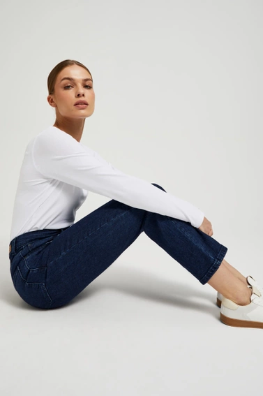 Jeansy z prostą nogawką granatowe