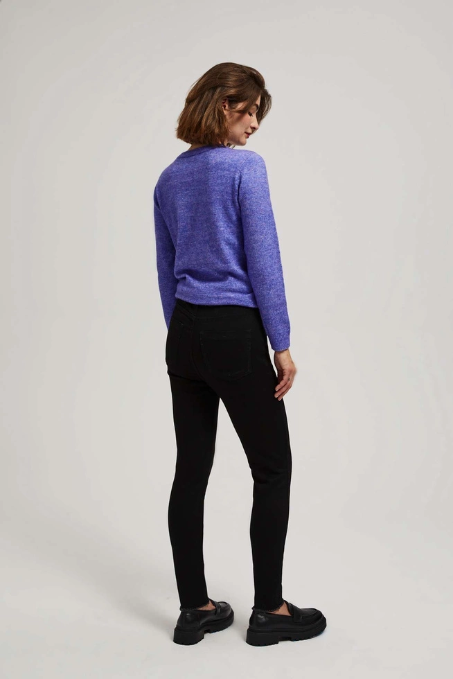 Jeansy rurki ze średnim stanem czarne