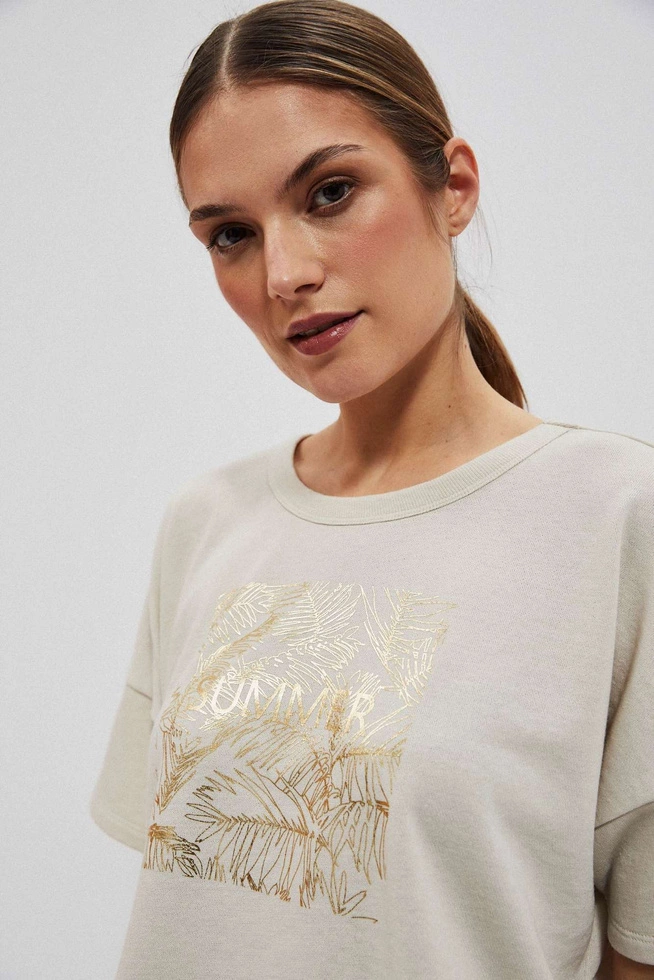 Bluza z nadrukiem piaskowa