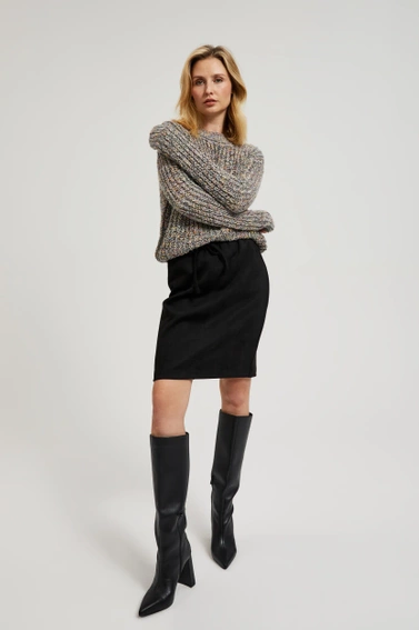 Spódnica z wiązaniem i kieszeniami czarna