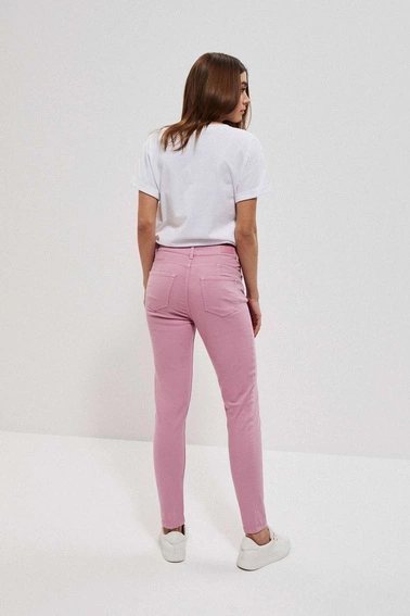 Gładkie spodnie różane