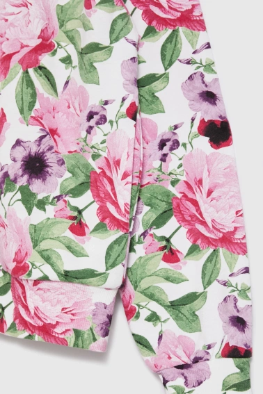 Rozpinana bluza w kwiaty różowa