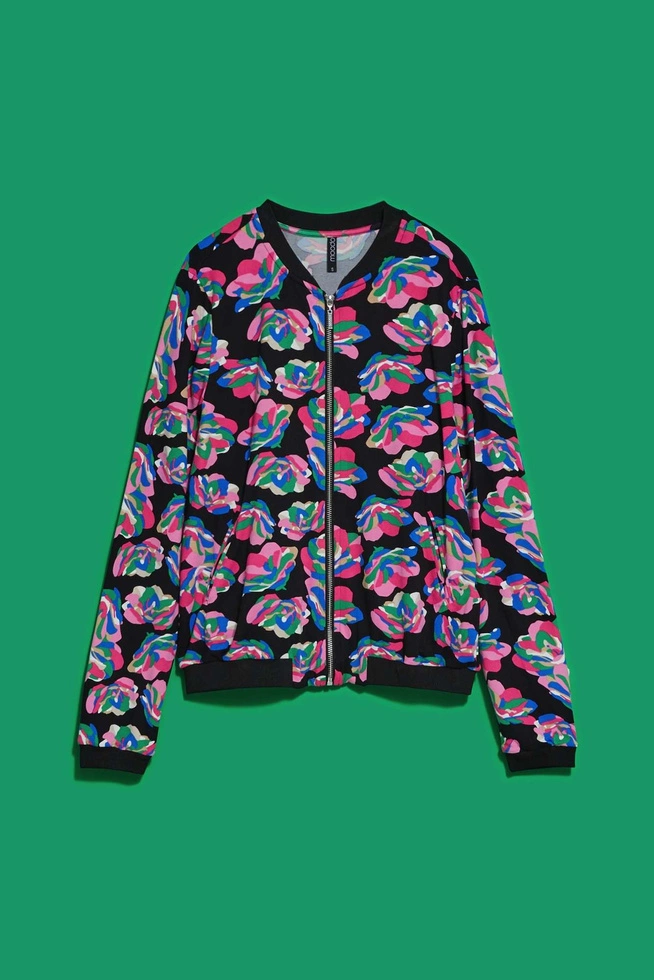 Bomberka z printem czarna