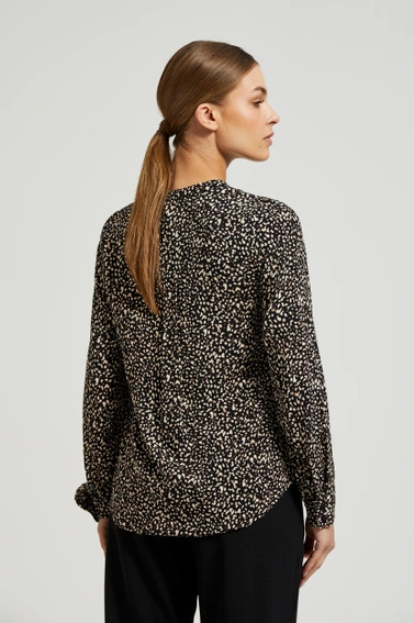 Wzorzysta koszula z długimi rękawami czarna