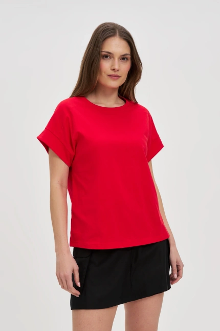 Bawełniany t-shirt czerwony