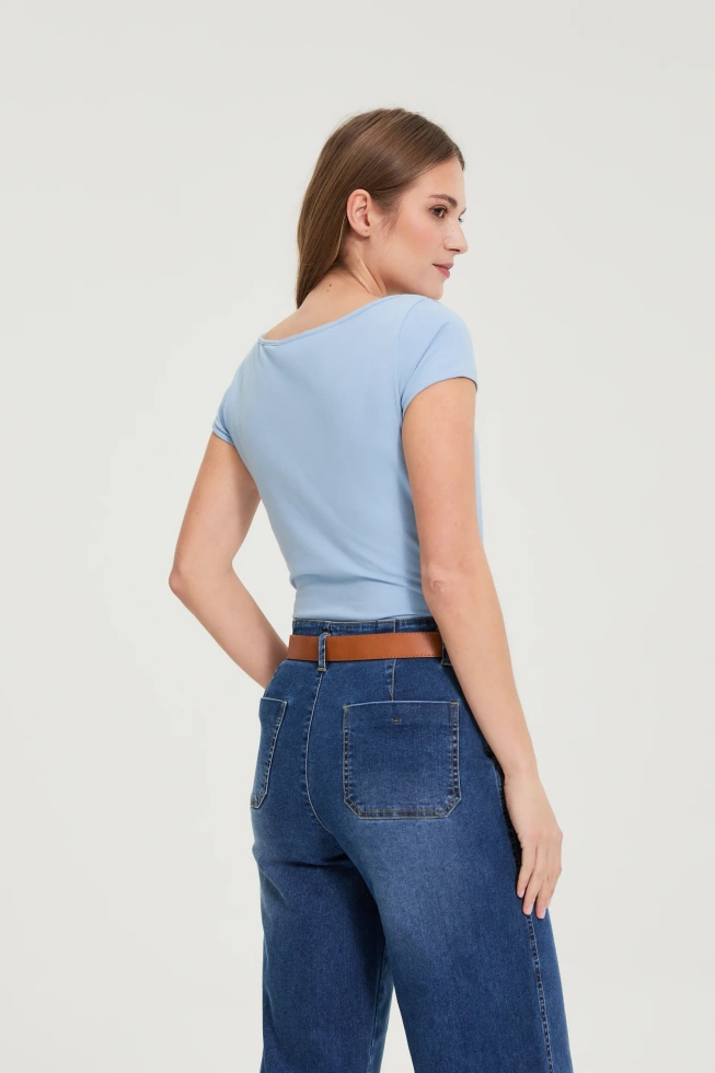 Bawełniany t-shirt niebieski