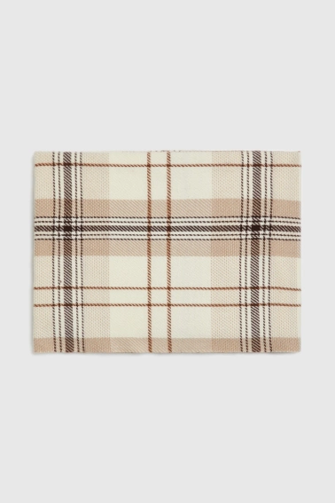 Szal w kratę beżowy 