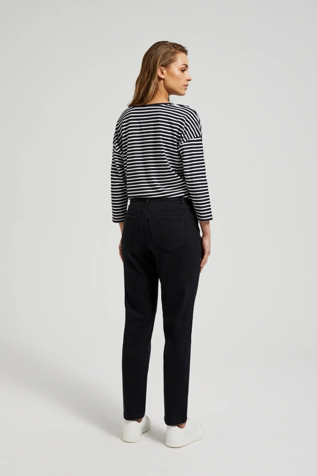 Gładkie jeansy boyfriend czarne